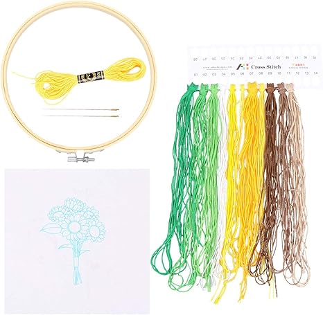 Amazon Ultnice 刺繍スターターキットひまわり手動diy布刺繍素材ホーム手縫いクロスステッチアートクラフト用セット 刺しゅうキット 通販