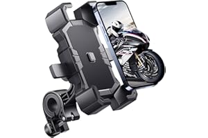 Delobon Bike Phone Holder Handlebar,Motorcycle Phone Mount,ATV Cell Phone Clamp,Scooter Phone Clip for iPhone 15 Pro Max14 13 12plus, Samsung S24Ultra S23 and More 4.7" to 7.0" inch Phone