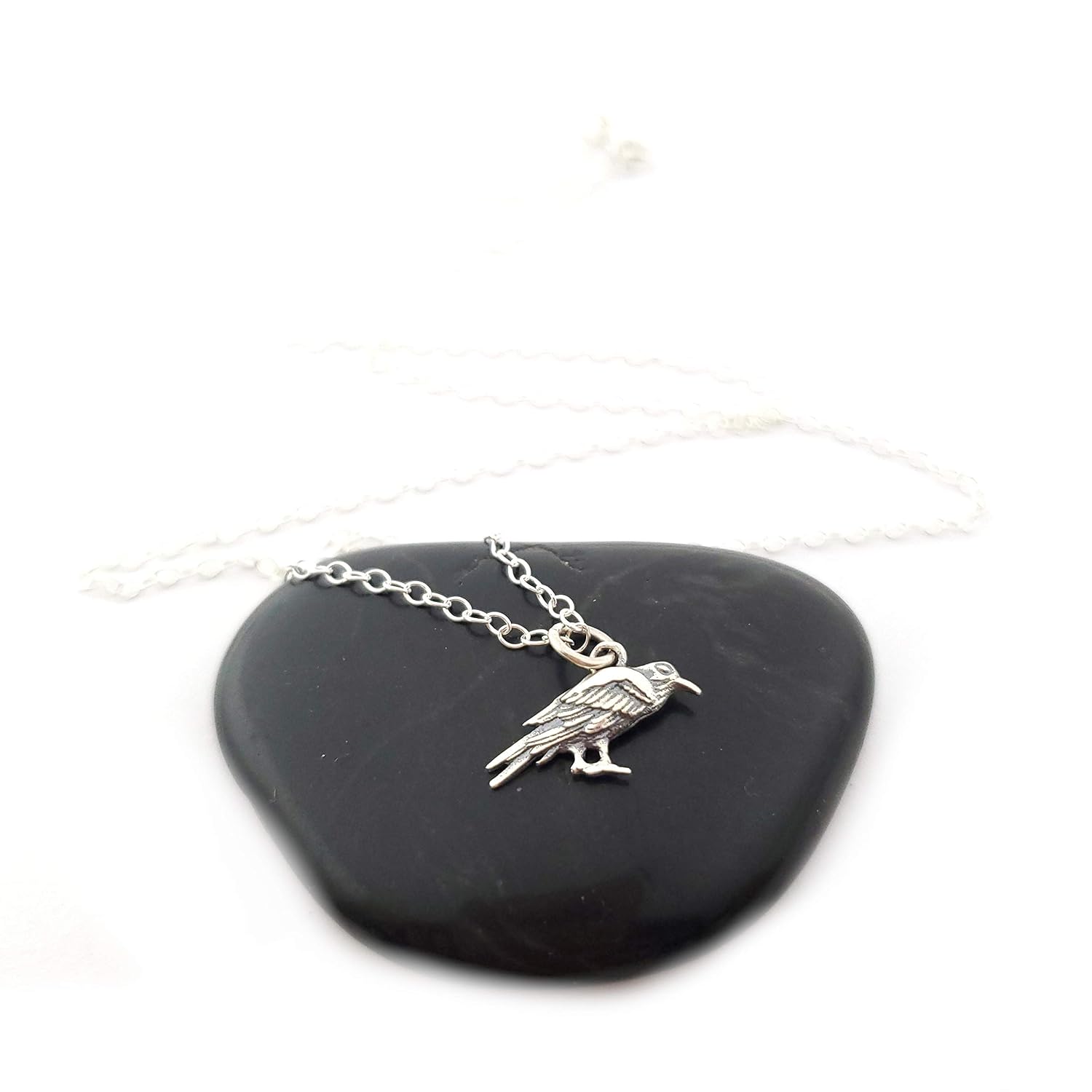 Tiny Small Little Crow Raven Black Bird Charm Necklace Ns4 2 Sterling Silver Bird Necklace Raven Necklace Jewelry Charm Necklaces Pcpplasticos Co