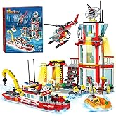 MindBox City Marine Fire Station Building Sets,740pcs STEM Toys Building Blocks for Boys 8-12