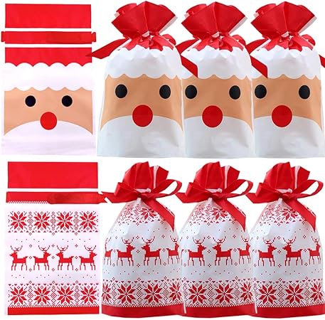 Amazon.com: Christmas Treat Bags,24pcs Christmas Party Favor Bags Santa