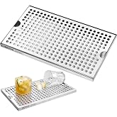 VEVOR Beer Drip Tray, 304 Stainless Steel Kegerator Drip Trays with 4 Non-Slip Rubber Pads and Detachable Cover, Heat/Cold Resistant Beer Tower Drip Pan for Bar Restaurant Coffee Shop Home