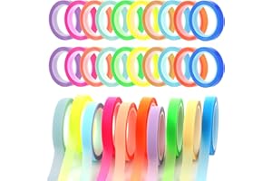 simarro 20 Rolls of Highlighter Tape, 0.23x16.4 ft Removable Colored Clear Highlighter Tapes, Fluorescent Neon Tape Annotation Supplies for Teachers, Students Reading Class Notes, Home Office