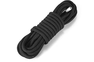 VOXLOVA Rock Climbing Rope, Outdoor Static Climbing Rope, 10mm High Strength Safety Rope, Hiking Tree Climbing Fire Escape Rappelling Rope, Fire Rescue Rope 10M(32ft) 20M(65ft)