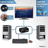 TRENDnet TK-240DP 2-Port Dual Monitor DisplayPort KVM Switch USB 2.0 Hub 4K UHD view 6