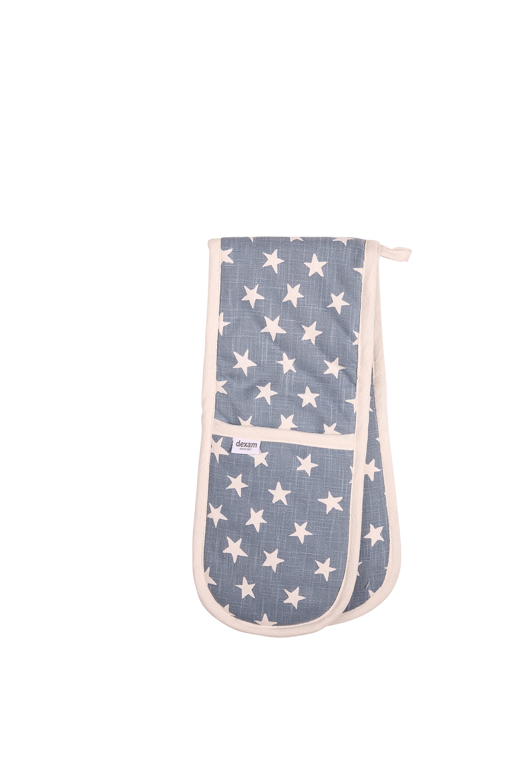 Dexam Organic Star Double Oven Gloves, Blue
