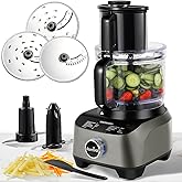14 Cup Food Processor, French-Fry-Cutter, Blending, Mixing, Shredding, and Slicing, Meat and Vegetable Chopping, Doughing for