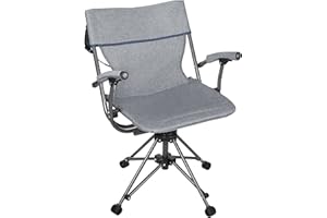 Zenithen Folding Potable Lawn 360 Swivel Bag Chair with Armrests, Indoor Outdoor Use, Suitable for Patio, Office, Bedroom, Dorm Rooms, Grey (Pack of 1)