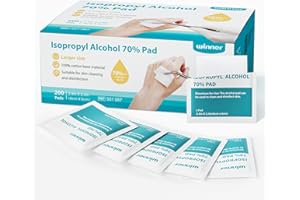 Winner Alcohol Prep Pads, 200 Count Alcohol Wipes Individually Wrapped, 70% Isopropyl, Medical Grade 4 Ply Swabs, Essential for First Aid, Home and Laboratories