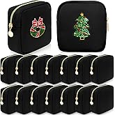 Giesiery 16 Pcs Black Makeup Bag Bulk Mini Nylon Cosmetic Bag Blank DIY Craft Zipper Pouches for Makeup Cosmetic Toiletry Stationary Storage Purse Preppy Party Favors