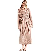 Serenhom Women’s Plush Soft Fleece Robe – Fluffy Warm Jacquard Bathrobe, Cozy Loungewear for Spa, Sleep, and Relaxation