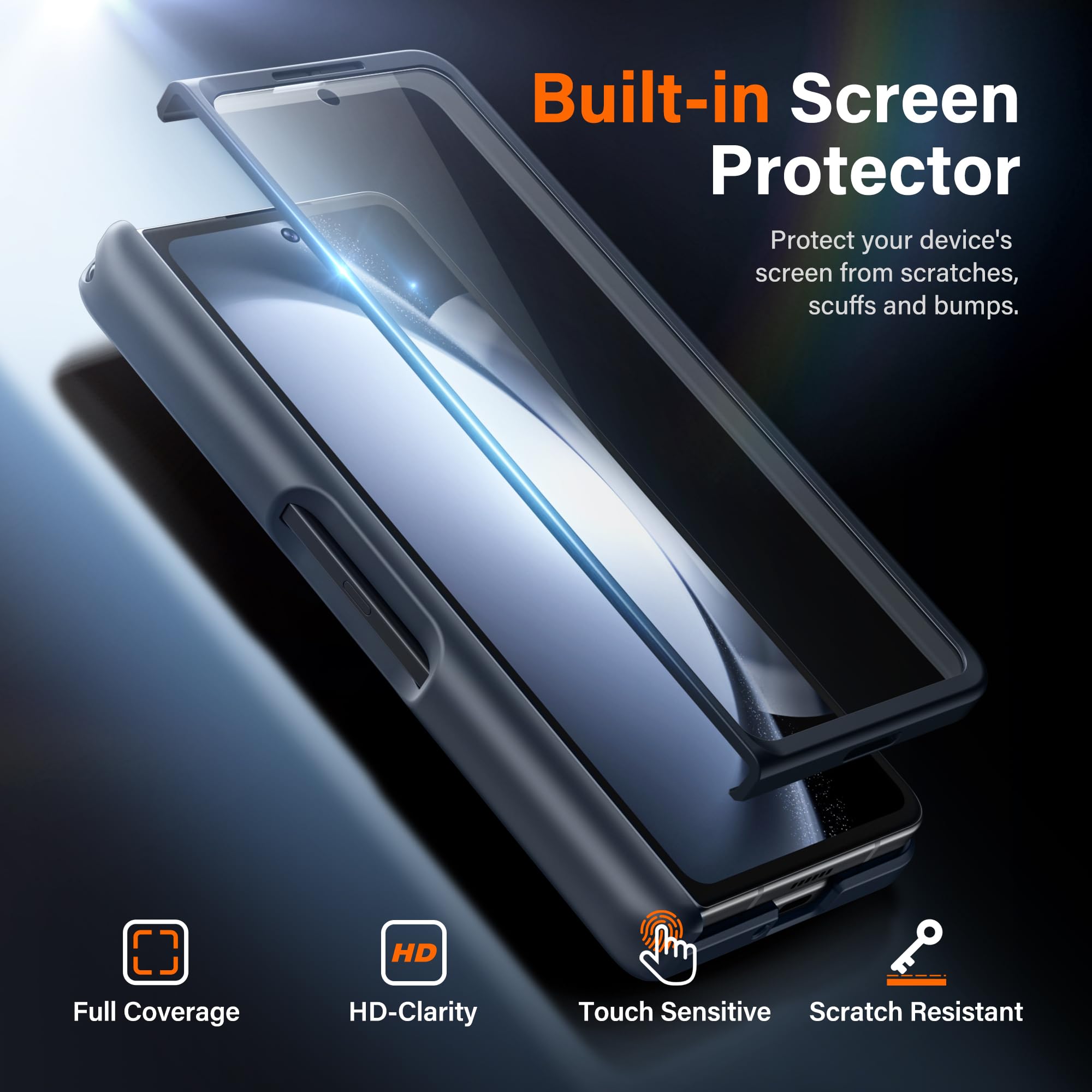 MOBOSI for Samsung Galaxy Z Fold 5 Case [Compatible with Magsafe], [Built-in Kickstand & Hinge Protection & Screen Protector] Full Body Shockproof Phone Case for Z Fold5 with S Pen Slot, Black