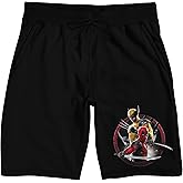 Deadpool & Wolverine Character Circle Adult Black Sleep Pajama Pants