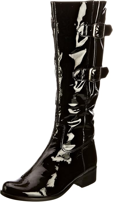 gabor black patent boots