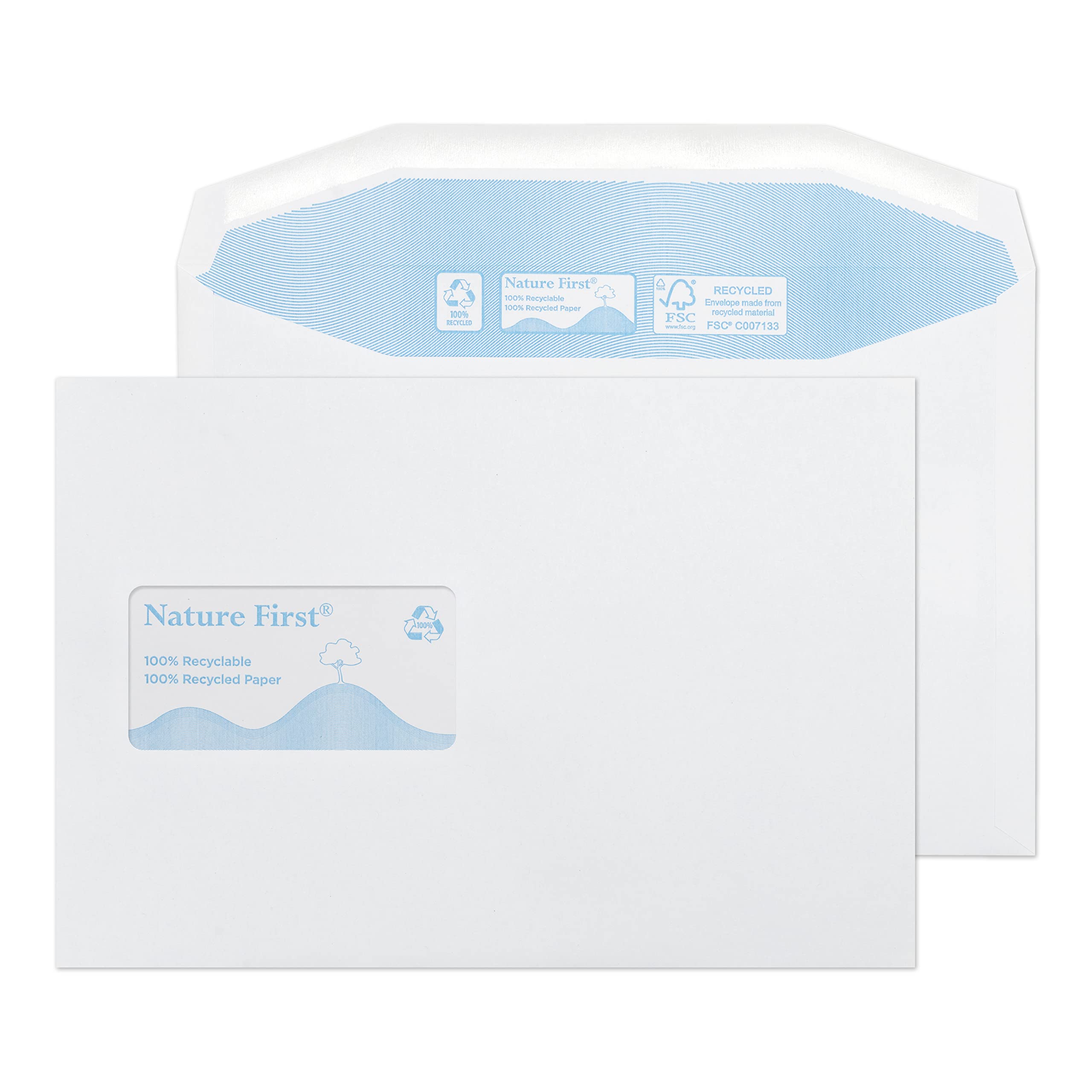 Blake Environmental - Biodegradable & Recycled Envelopes C5+ (162 x 238mm) - Pack of 500 - Premium Quality 90GSM - Gummed - FSC Certified Eco White Envelopes - Stationery & Business Supplies (RN030)