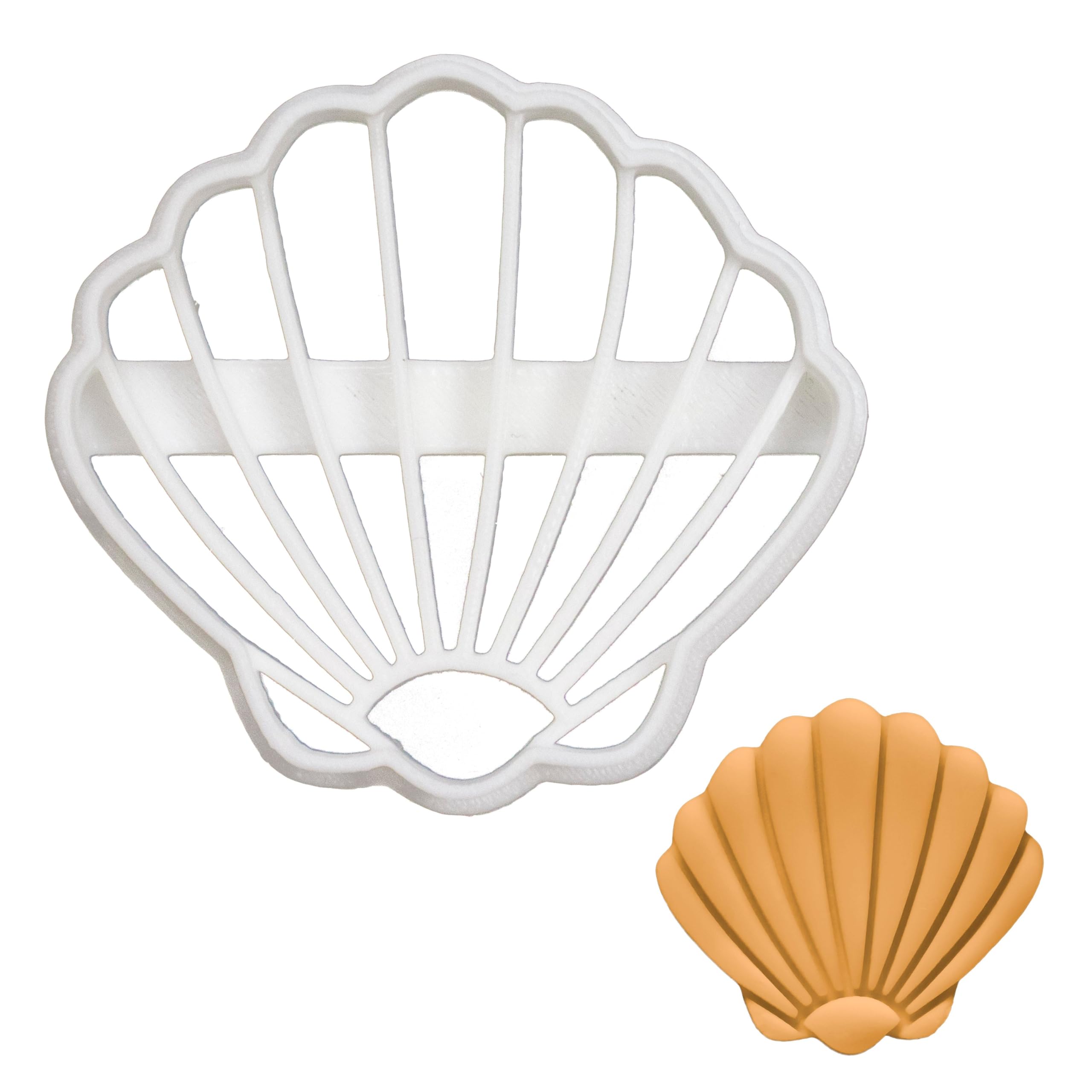 BAKERLOGY Seashell Cookie Cutter - Detailed Biscuit Cutter Design for Baking and Crafts, Ideal on Fondant, Dough, Clay
