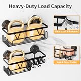 KEGII Suction Cup Shower Caddy 4-Piece Set with 2 Caddies Soap Holder Hooks view 3