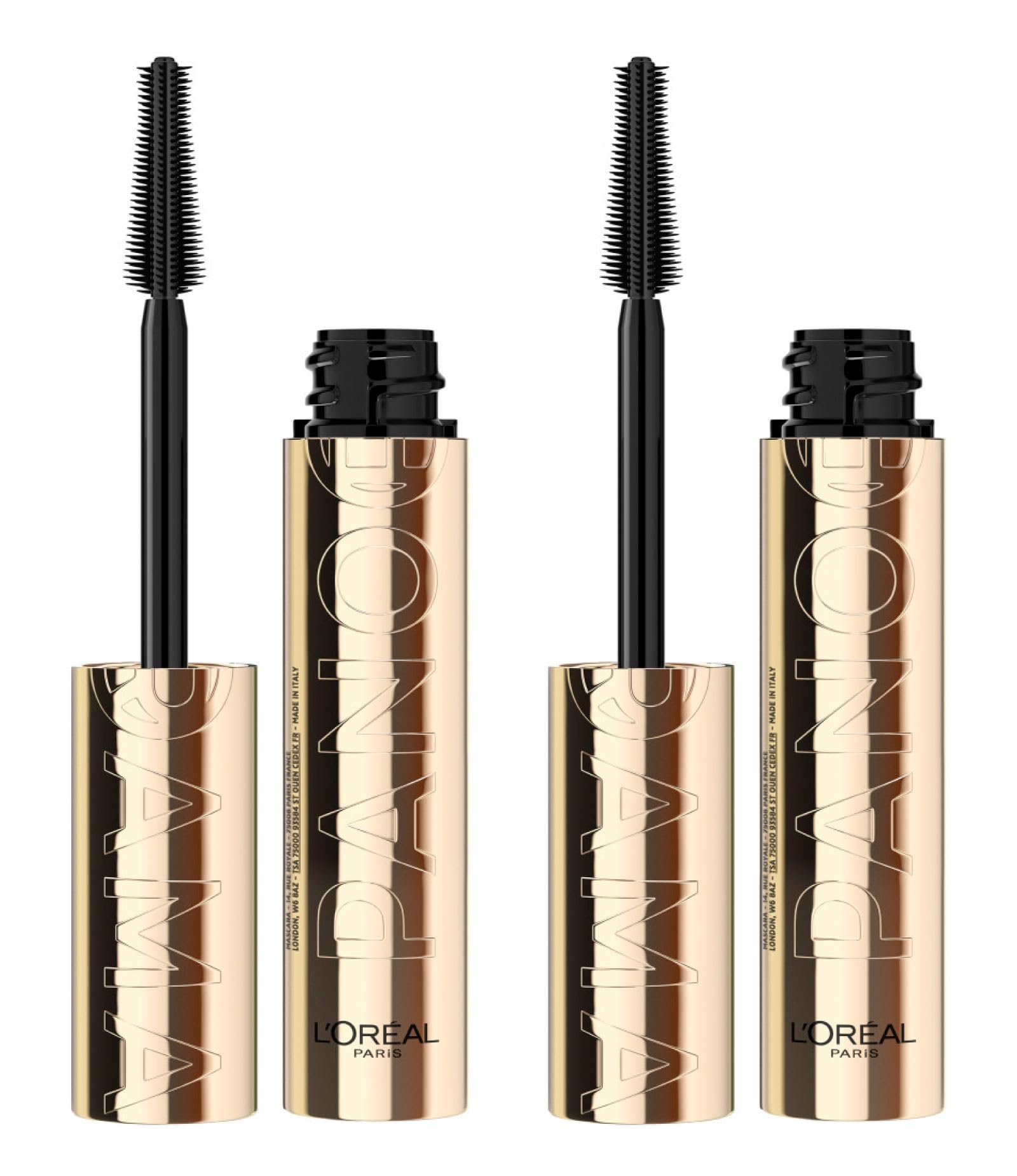 L'Oréal Paris Panorama Volumising Mascara Colour Black with Stretchflex Complex Clump-Free Extended Look Effect Suitable for Sensitive Eyes - 2 Mascaras