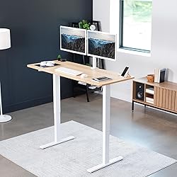 VIVO Electric 60 x 24 in Real Bamboo Standing
