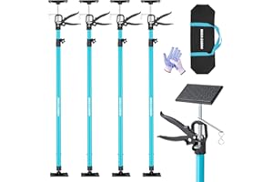 MAKA ZARION Steel Adjustable Cabinet Jack Support Pole, Quick Support Rod & Drywall Jack, Zip Wall Dust Barrier System, 3rd Hand Support System Load 132LB, Cabinet Installations Tools from 45.2-115.2 in, 4-Pack