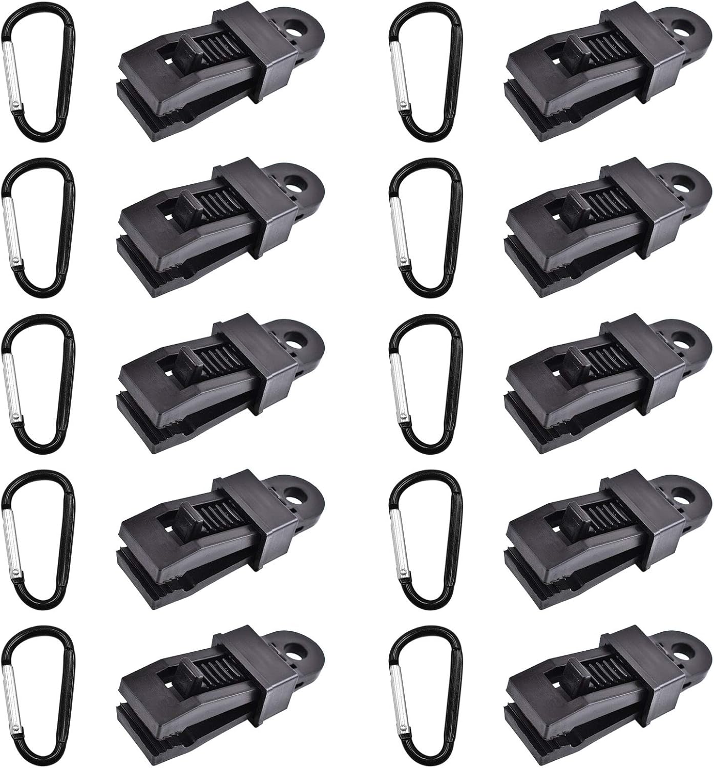 20Pcs Heavy Duty Outdoor Camping Tarp Clips and DShaped Carabiner