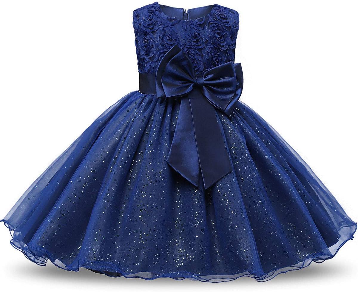 ANVI JEWELLERS Girls' Knee Length Dress (AIJS_888_Royal Blue_5-6 Years)