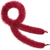 SOGUGOM Red Marabou Feather Boa - 22g 2 Yards Boas for Party Bulk, Wedding, Halloween, Home Holiday Decoration(Wine Red)
