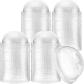 Nuogo 200 Pcs Plastic Dome Lids Bulk Disposable PET Cup Lid with Straw Slot | Fit 12 oz, 16 oz, 20 oz, 24 oz Round Plastic Cups for Coffee, Ice Cream, Milkshake, Slush, Shop Party Supplies