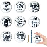 JamJam Set of 8 1.5" Round Cow Farmhouse Rustic Vintage Cabinet Kitchen Door Furniture Handle Dresser Drawer Knobs and Pulls