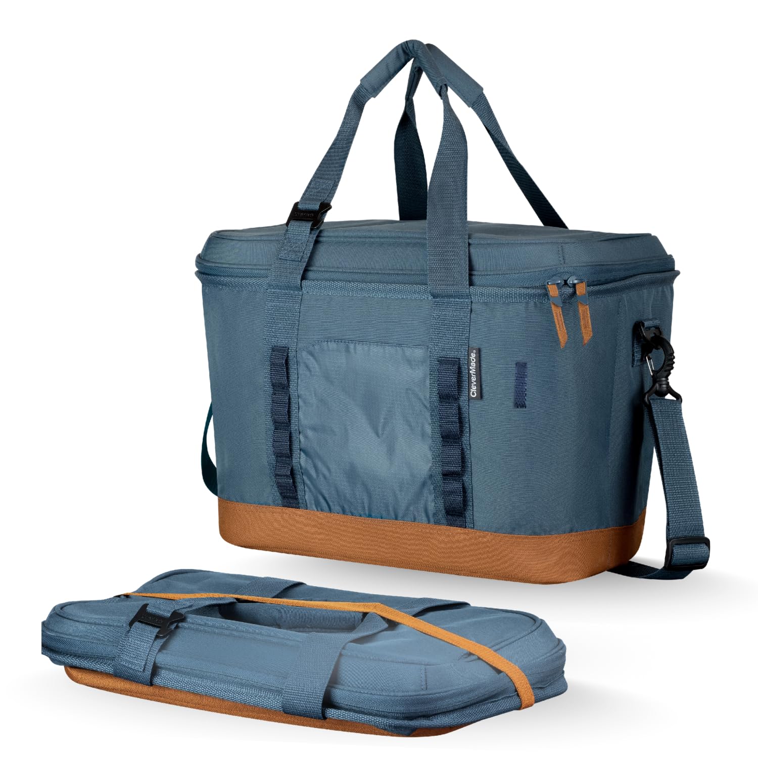 CleverMade Collapsible Insulated Cooler Bag – Leakproof Soft Folding Cooler for Beach, Travel, Car