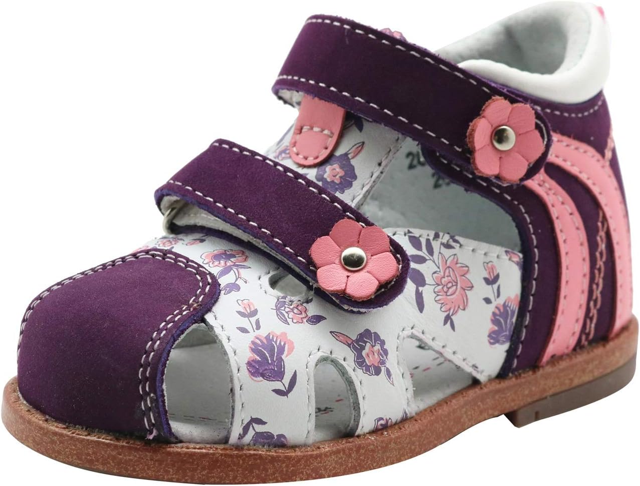 Apakowa Kids' Baby Infant Toddler Girls Leather Sandal with Arch Support