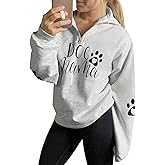 LOTUCY Women Dog Mom Sweatshirt :Dogs Make Everything Better Sweatshirt Animal Lover Gift Letter Print Pullover