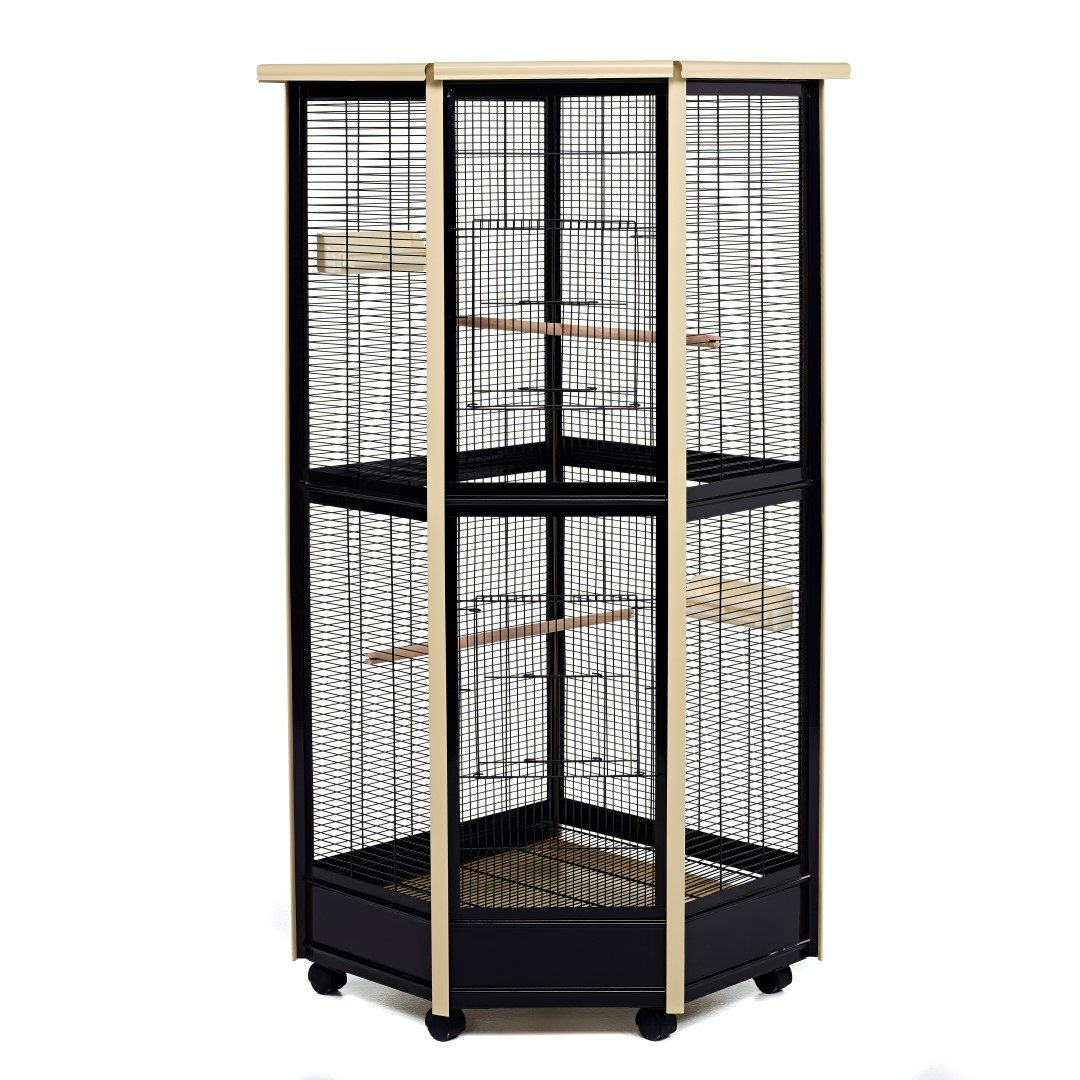 Little Friends Tall All Metal Corner Aviary Cage - Great for Birds, Rats