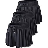 3 Pack Women’s Flowy Athletic Shorts – 2-in-1 Butterfly Running Shorts with Built-in Spandex Liner, Casual Workout Gym