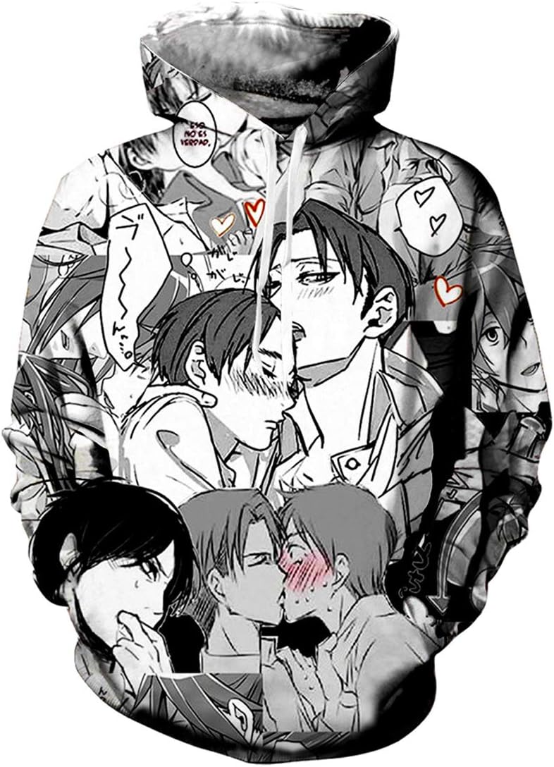 Novelty Unisex 3D Printed Ahegao Hoodies Drawstring Pockets Hoodie Sweatshirts