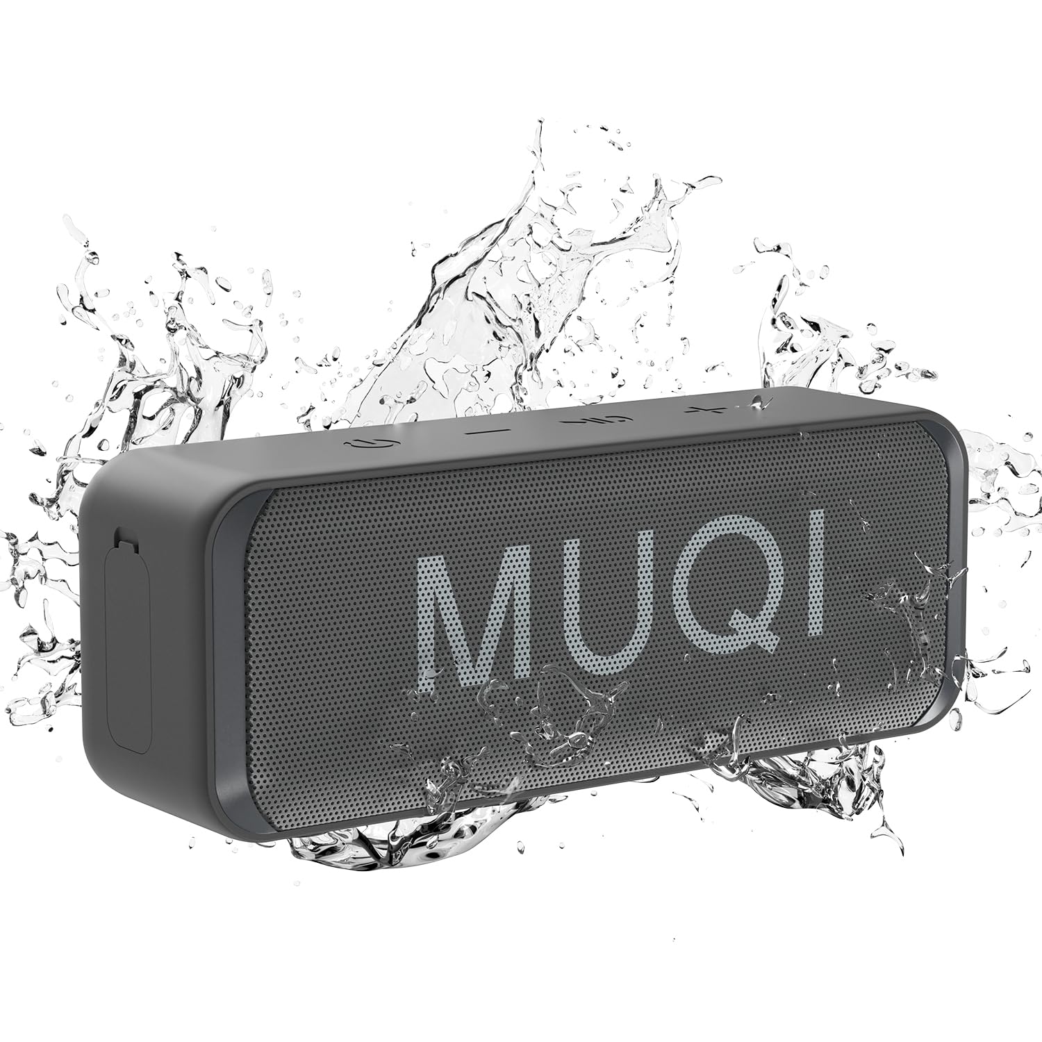MUQI Bluetooth Speaker, IPX7 Waterproof Portable Wireless Speaker with 24H Playtime 10W Stereo Sound 66ft Bluetooth Range Dual Pairing for Outdoor, Travel, Home(Grey)