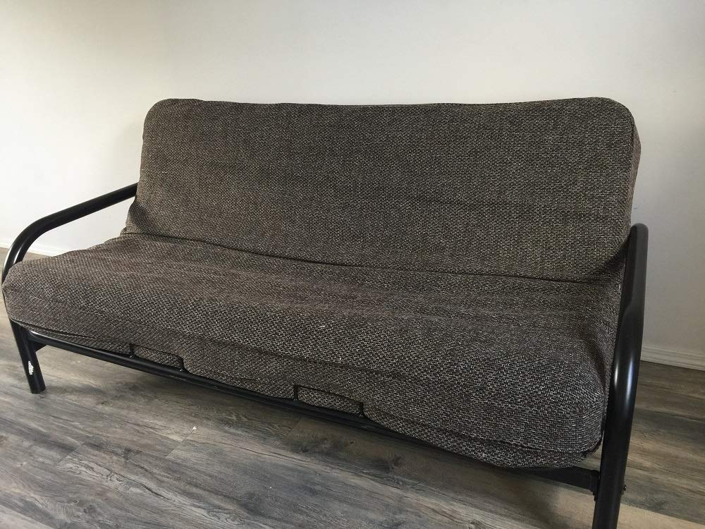 Photo 1 of OctoRose Full Size 3 Side Zipper Premium Upholstery Basketweave Thick Linen Brown Mixed Futon Cover Slipcover/Sofa Day Bed Couch Mattress Cover Couch Protector (Cover ONLY) (Linen-Brown)