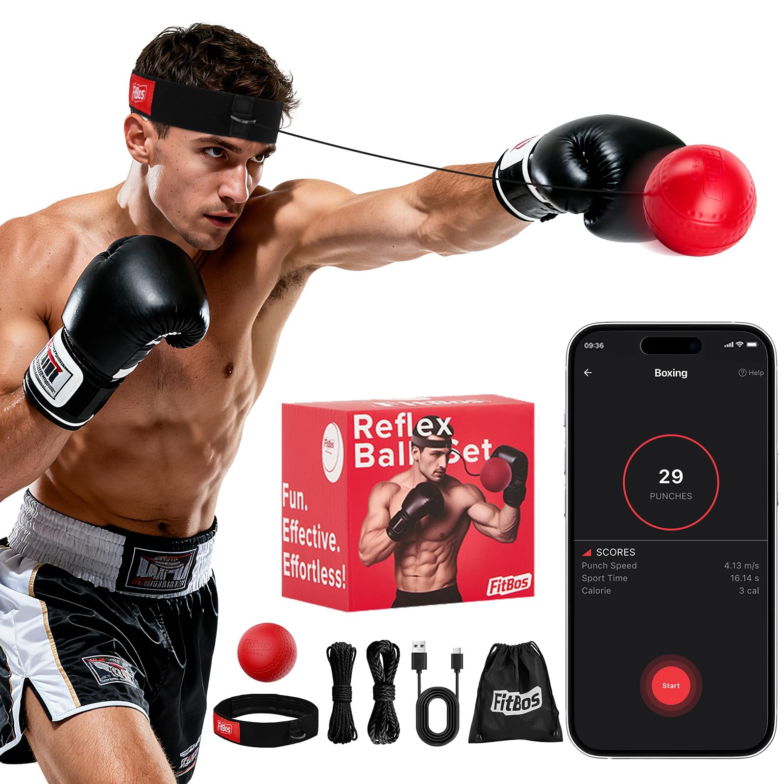 Best Value: FitBos Bluetooth Boxing Reflex Ball