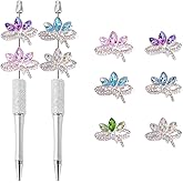 Frinnovan, 6 Pack Rhinestone Beads for Beadable Pens Metal Crystal Cute Loose Large Spacer Bead Charms for Jewelry Making Beadable Keychain Earring Necklace DIY Crafts Heart (Lotus 6 Colors)