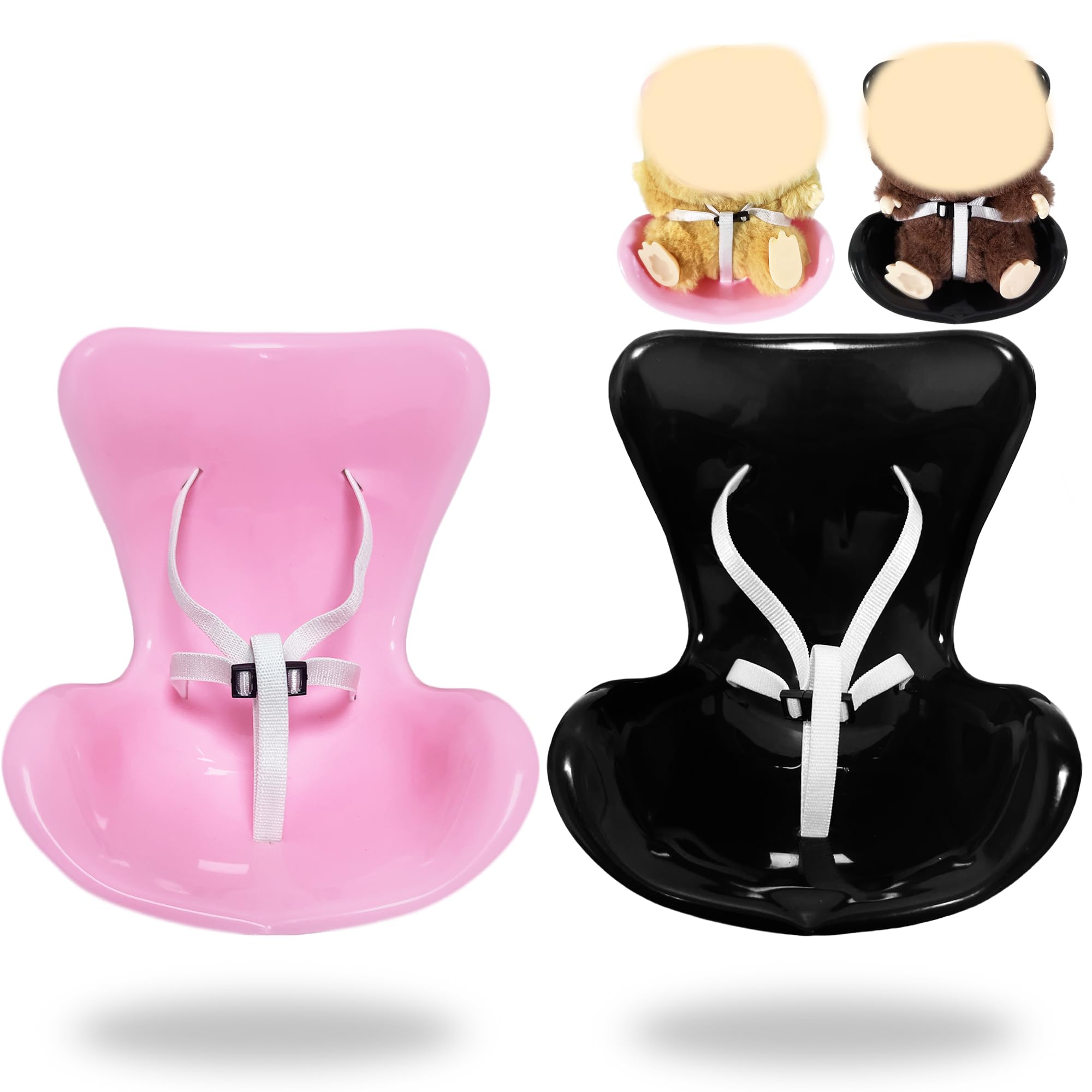 Photo 1 of LUFEEMGA 2 Set Doll Car Seat for 10-17cm Dolls, Miniature Air Vent Clip Seat, Cute Car Ornaments, Doll Accessory for Collectors & Interior Decor, Black and Pink