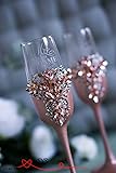 Rose Gold Wedding Glasses - Rose Gold Champagne Flutes - Wedding Toasting Glasses - Wedding Glasses for Bride and Groom - Wedding Décor Diamore