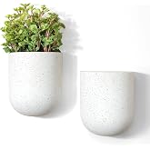LA Jolie Muse Wall Planters for Indoor Plants, Hanging Flower Pots, 2 Pack | Wall Hanging Planters, Decorative Wall Planters for Air Plants, Succulents, Hanging Flower Pots, 5.7*L4.1W*7H, Speckled White