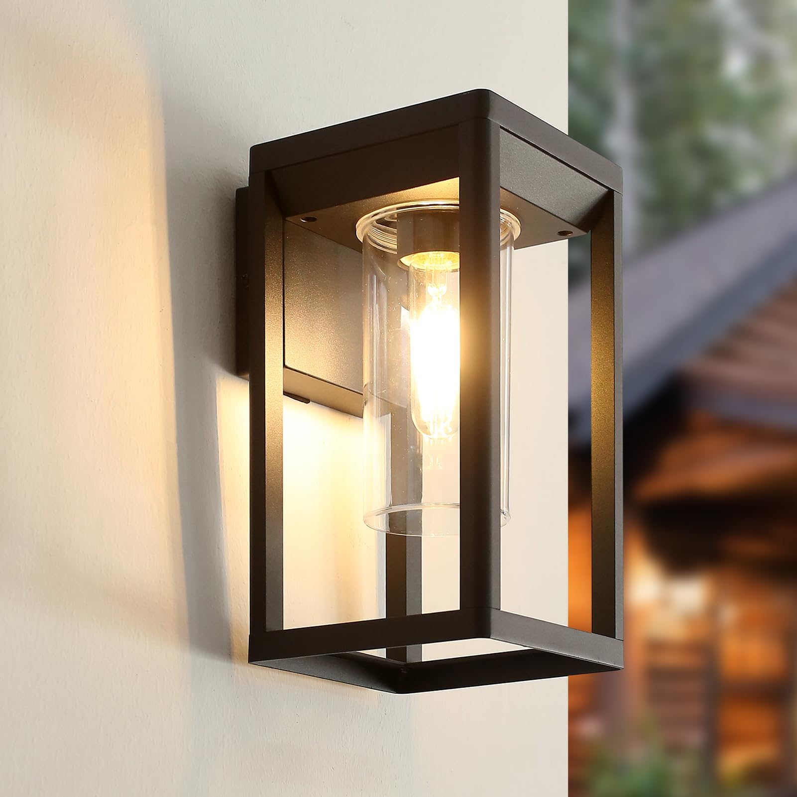 HLFVLITE Outdoor Wall Light Black Aluminum Outside Wall Sconce, Waterproof Exterior Wall Lantern, E27 Exterior Lamp for Porch, Entryway, Doorway, Patio and Garage — image 1