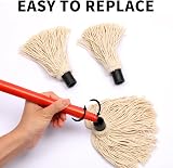 Yizerel 2 Pack 18 Inch Grill Basting Mop with Wooden Handles & 2 Replacement view 3