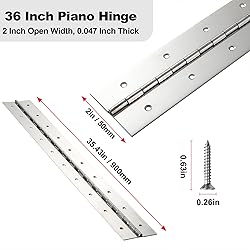 2 Pack Heavy Duty Piano Hinge 36 Inch x 2 Inch