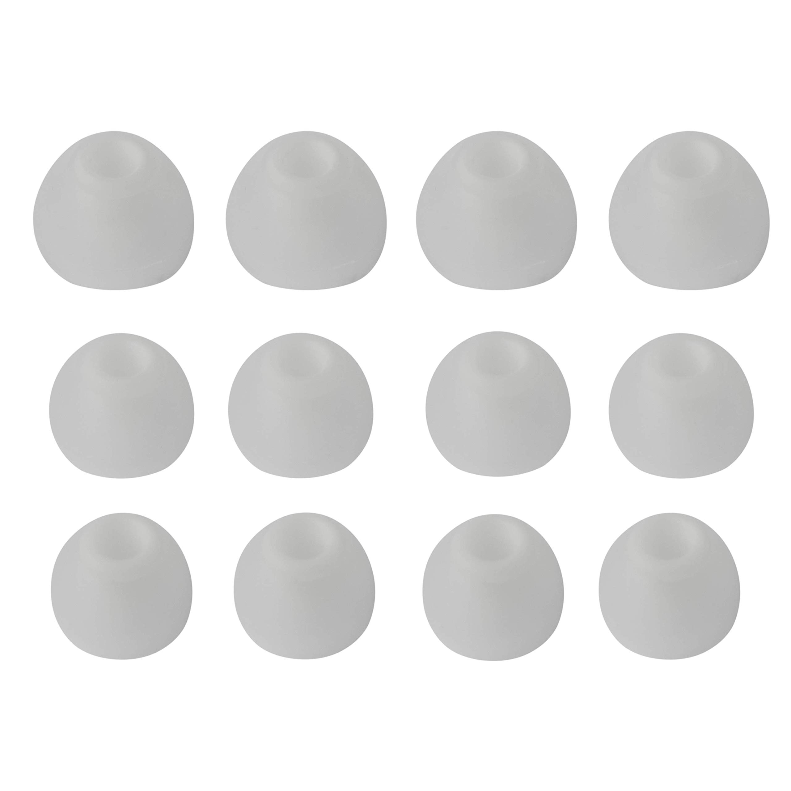 Xcessor (S/M/L 6 Pairs (12 Pieces) of Silicone Replacement In Ear Earphone S/M/L Size Earbuds. Replacement Ear Tips for Popular In-Ear Headphones. Transparent/White