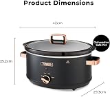 Tower Cavaletto 6.5 L Slow Cooker with 3 Heat Settings Black Rose Gold T16043BLK view 6
