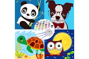 FORPEAK Paint by Numbers for Kids Ages 8-12, Craft for Kids Ages 4-8 | Oil Painting Paint by Numbers for Beginners for Wall Decoration（9.64 x 9.64 in）