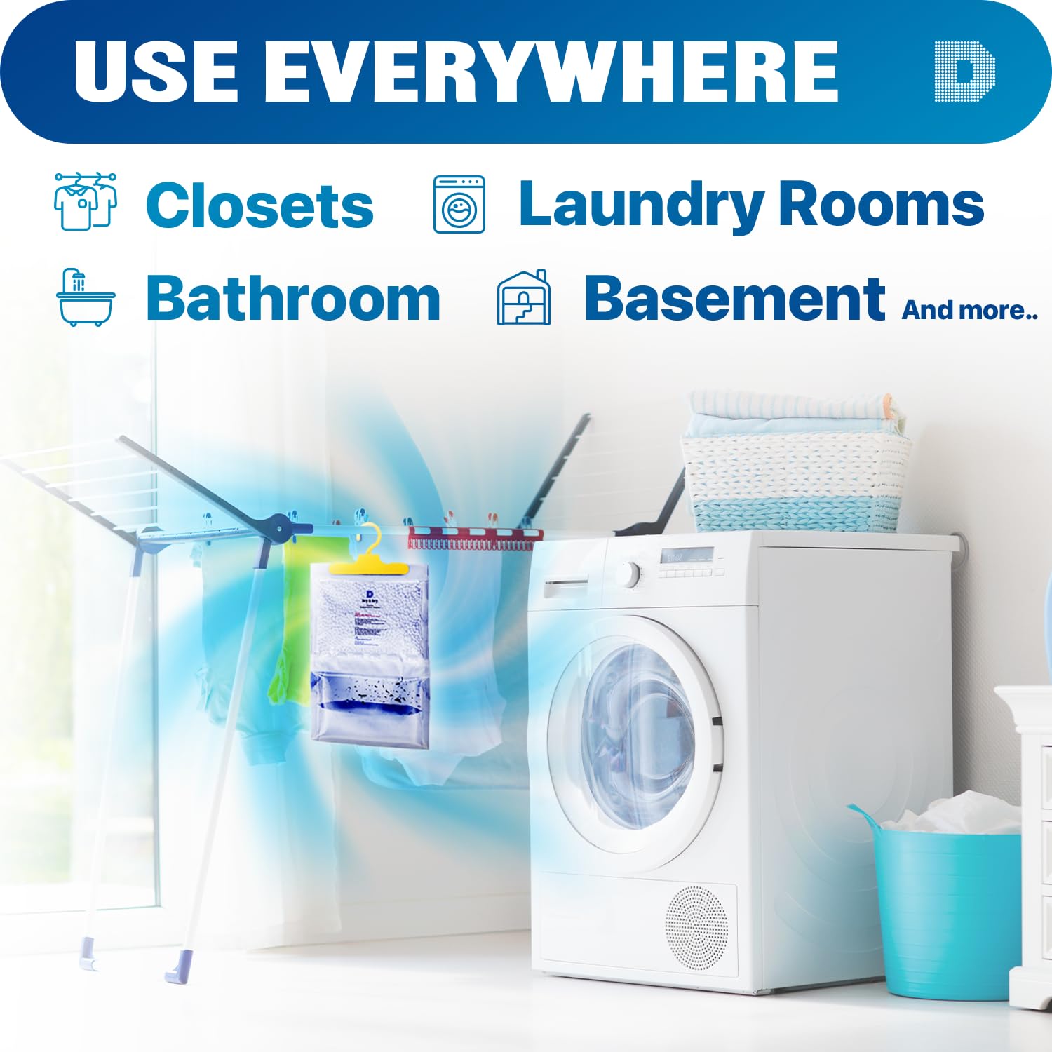 Dry & Dry 6 Packs [Net 7 Oz/Pack] Moisture Absorbers Dehumidifiers for Home Dehumidifier for Basement for Bedroom Small Dehumidifiers - Moisture Absorbers