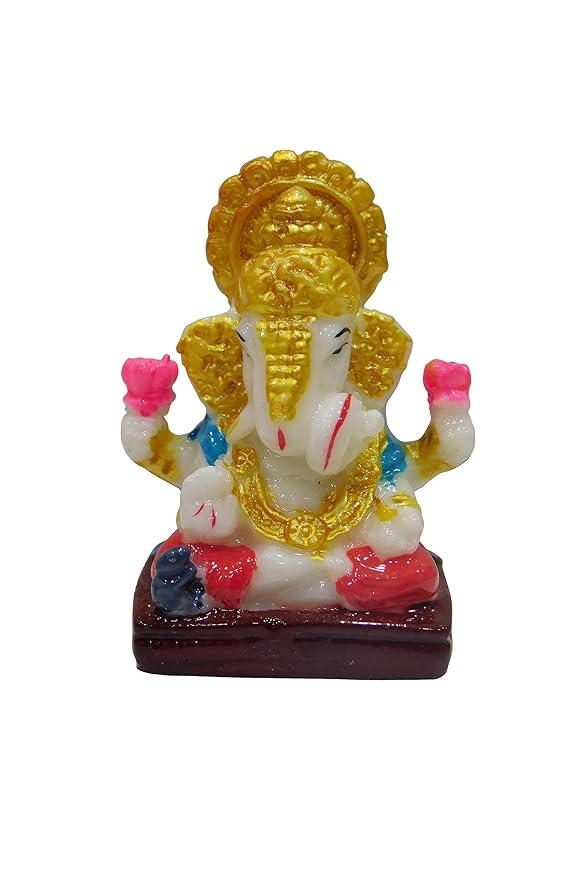 Buy Car Dashborad Ganesh Idol God Ganesh Statue Shreemant Dagdusheth Halwai Type Ganpati for